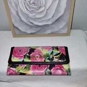 Juicy Couture Floral Wallet - Black and Pink